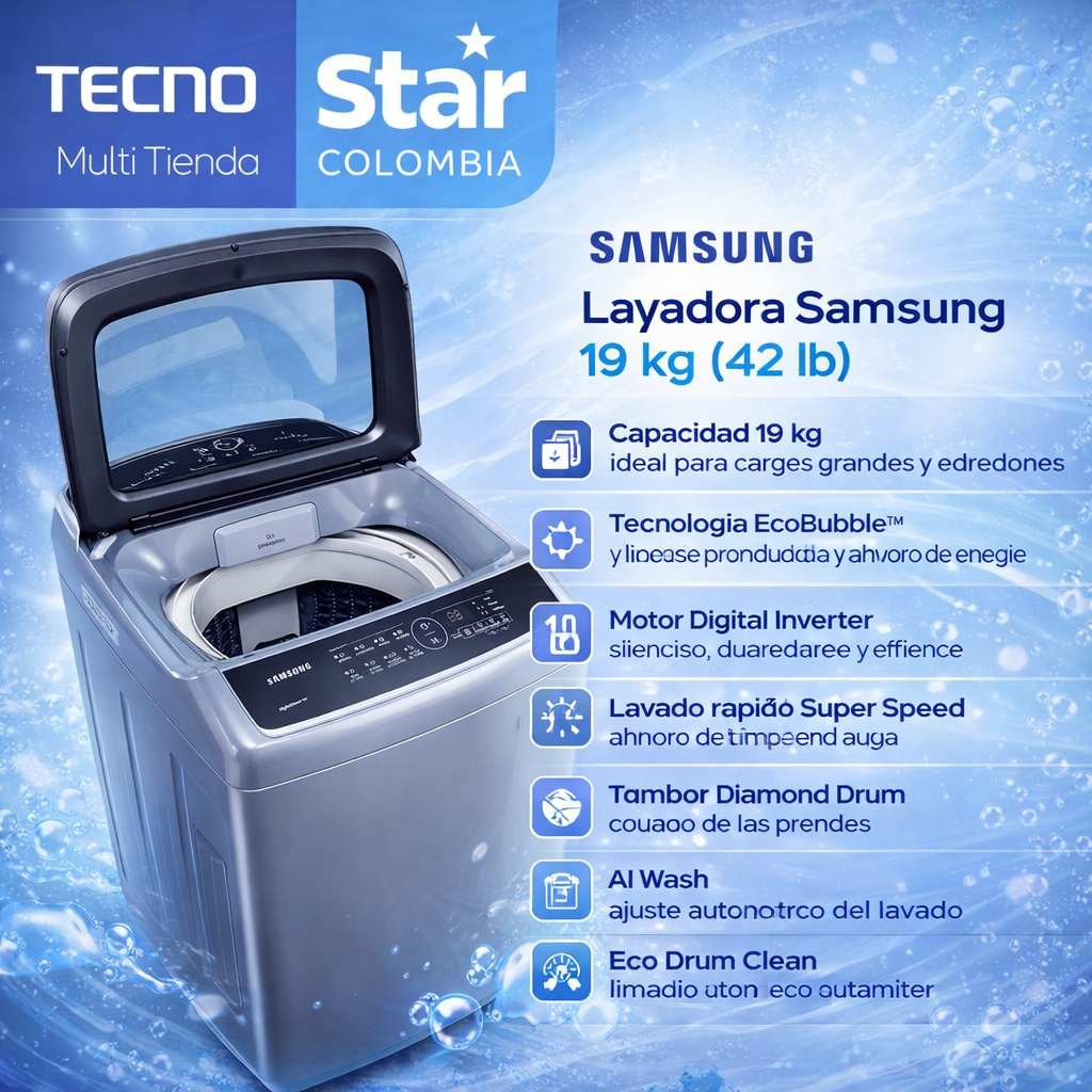 Lavadora Samsung 19kg